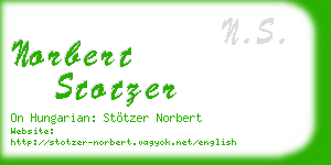 norbert stotzer business card