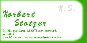 norbert stotzer business card